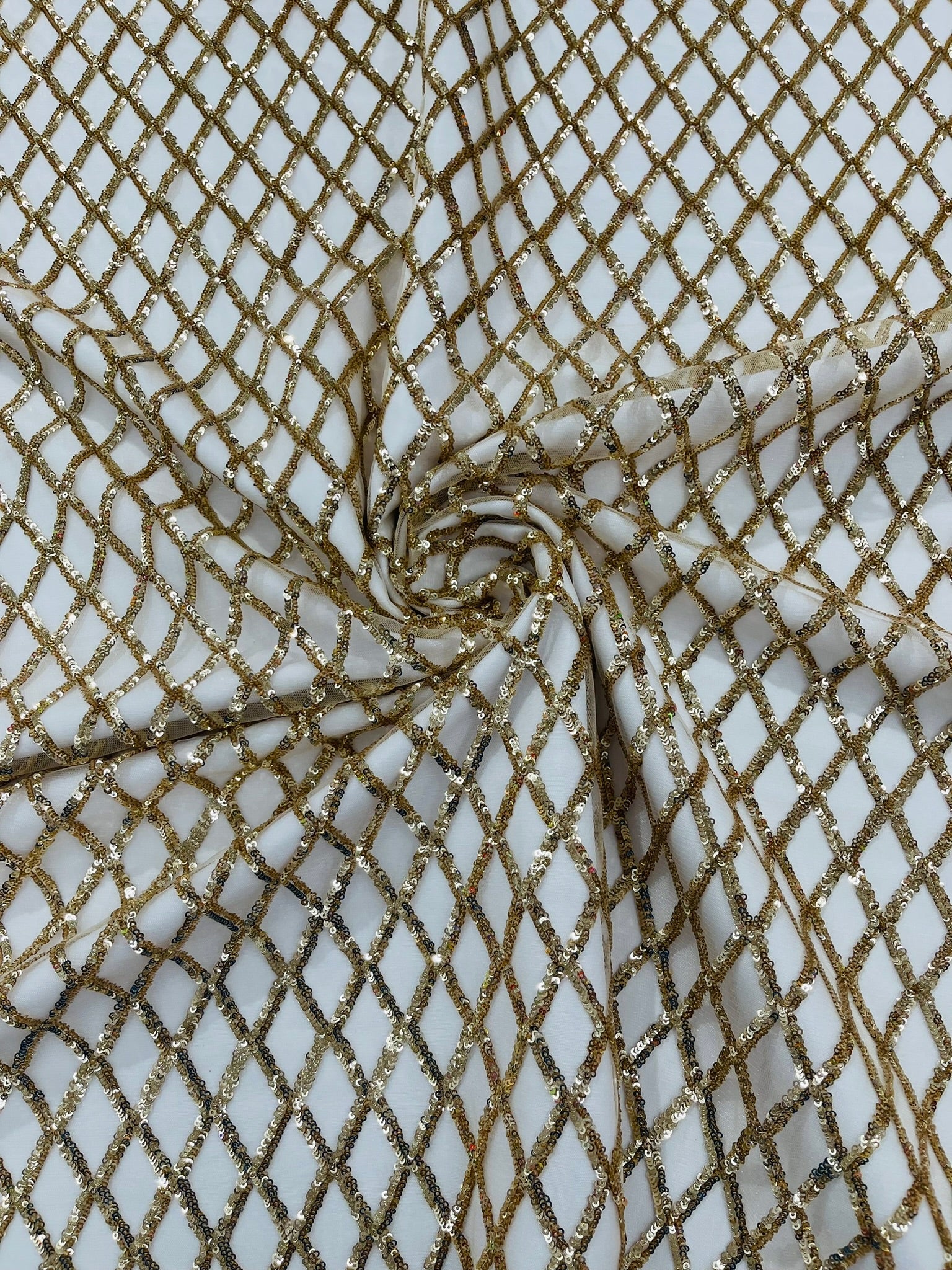 Luxury Diamond Design Mini Glitz Sequins On A Mesh 54” Wide| New Creations Fabric & Foam Inc. - New Creations Fabric & Foam Inc