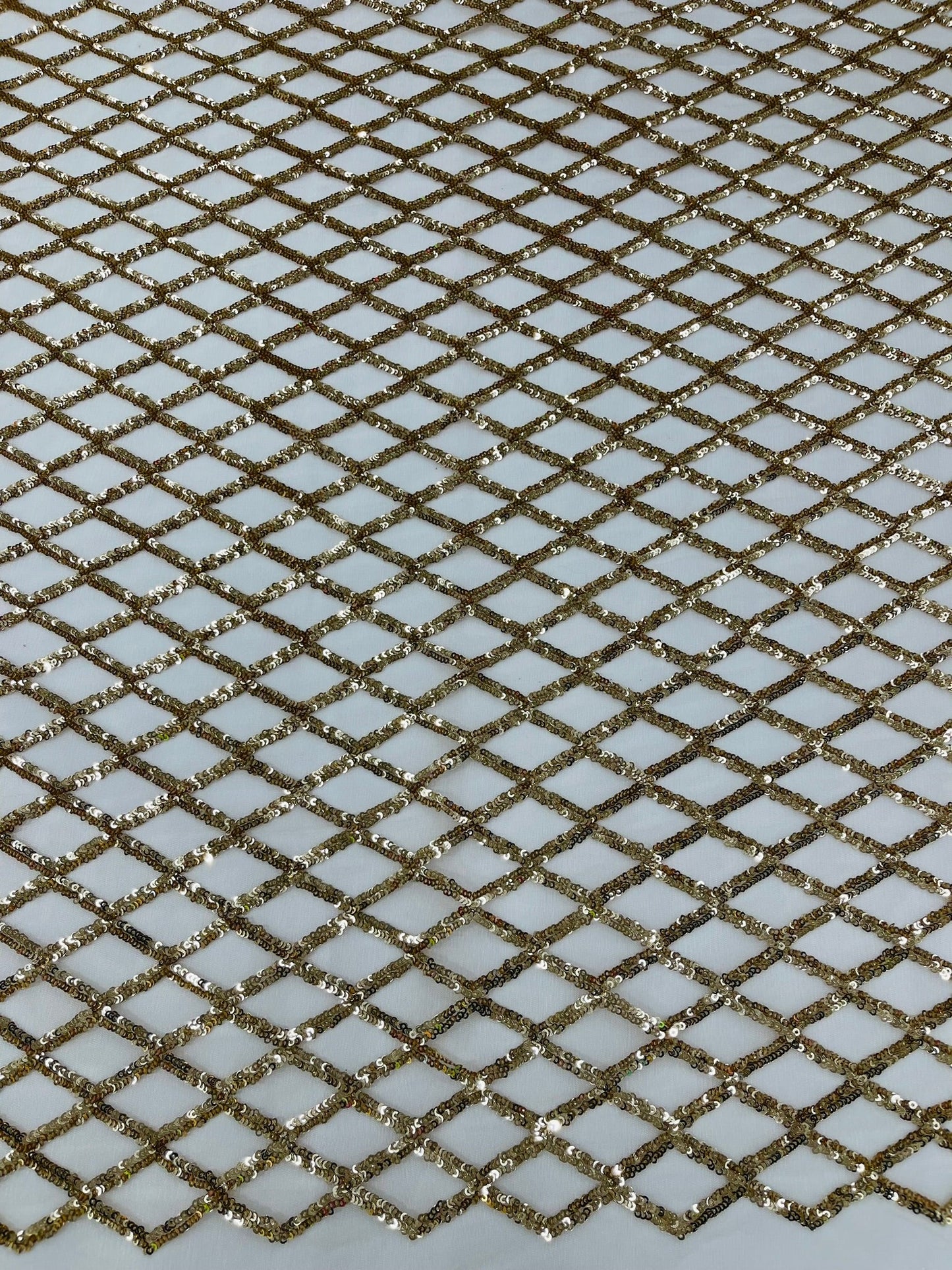 Luxury Diamond Design Mini Glitz Sequins On A Mesh 54” Wide| New Creations Fabric & Foam Inc. - New Creations Fabric & Foam Inc