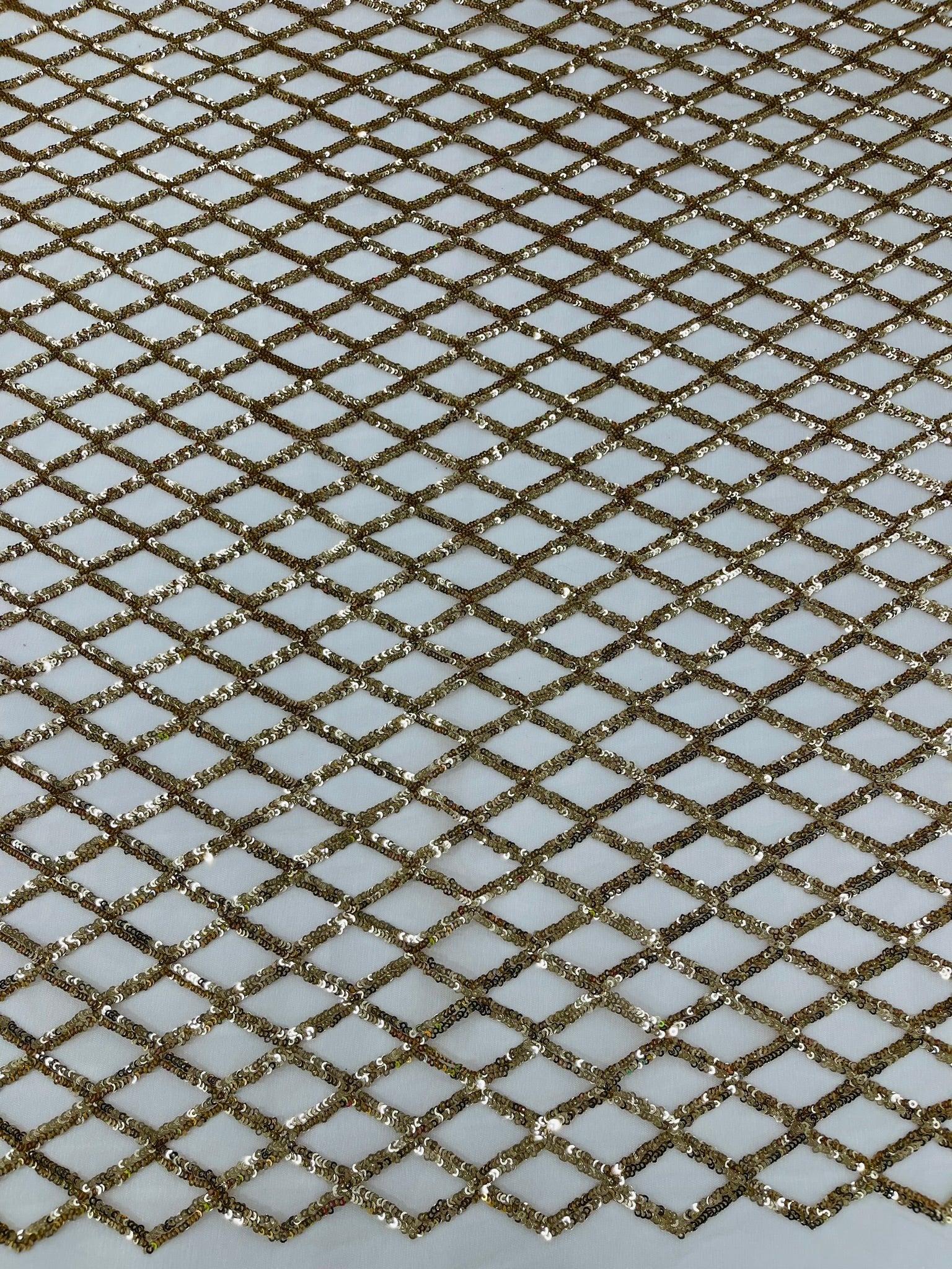 Luxury Diamond Design Mini Glitz Sequins On A Mesh 54” Wide| New Creations Fabric & Foam Inc. - New Creations Fabric & Foam Inc