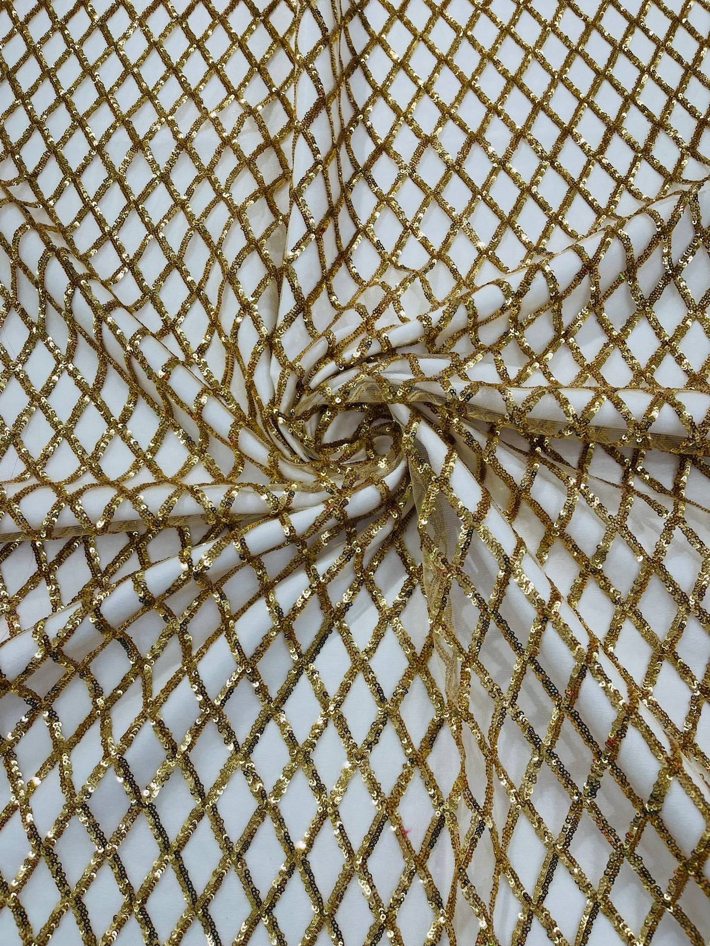 Luxury Diamond Design Mini Glitz Sequins On A Mesh 54” Wide| New Creations Fabric & Foam Inc. - New Creations Fabric & Foam Inc