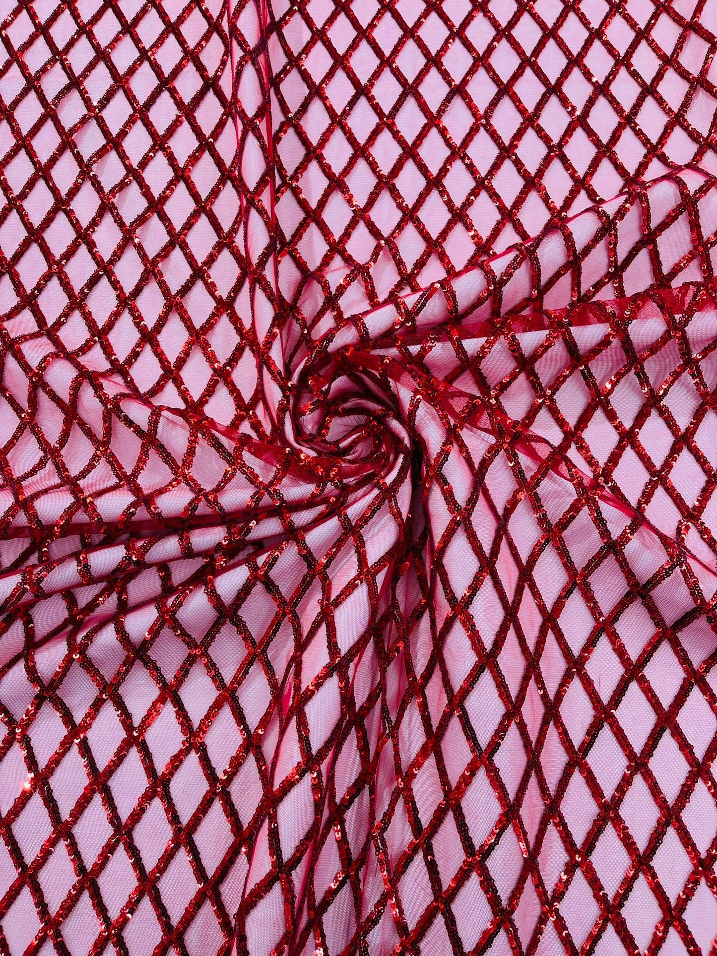 Luxury Diamond Design Mini Glitz Sequins On A Mesh 54” Wide| New Creations Fabric & Foam Inc. - New Creations Fabric & Foam Inc