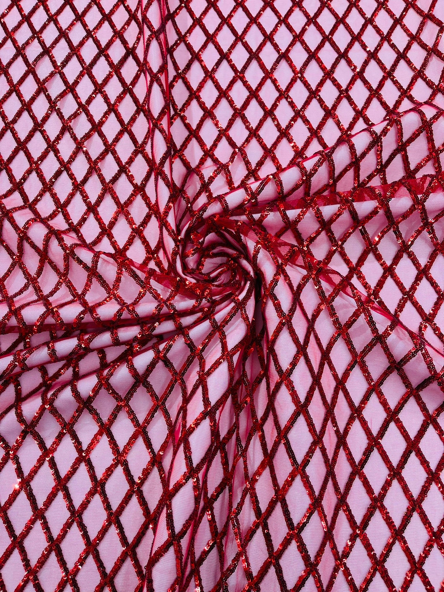 Luxury Diamond Design Mini Glitz Sequins On A Mesh 54” Wide| New Creations Fabric & Foam Inc. - New Creations Fabric & Foam Inc
