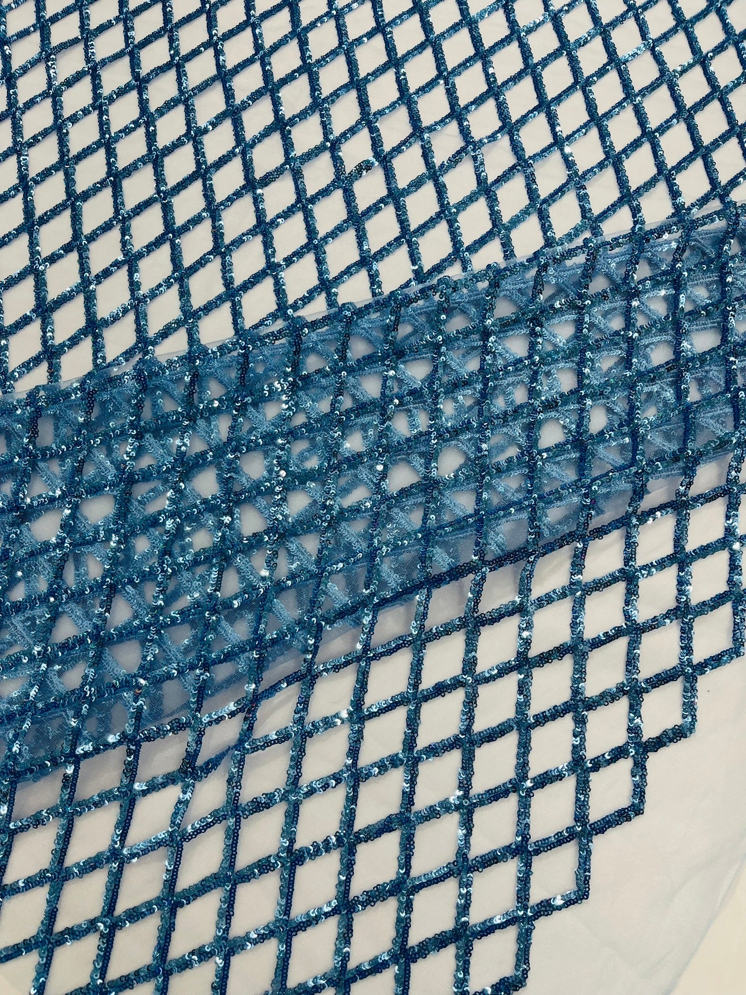 Luxury Diamond Design Mini Glitz Sequins On A Mesh 54” Wide| New Creations Fabric & Foam Inc. - New Creations Fabric & Foam Inc