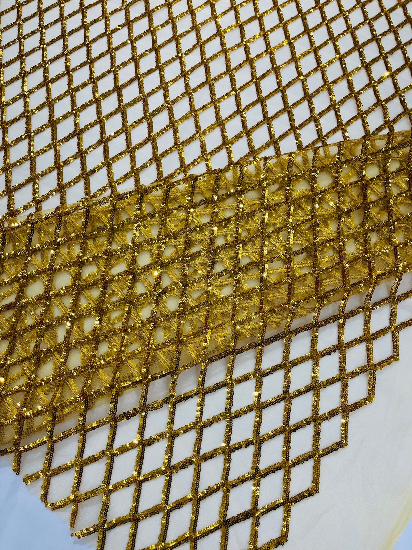 Luxury Diamond Design Mini Glitz Sequins On A Mesh 54” Wide| New Creations Fabric & Foam Inc. - New Creations Fabric & Foam Inc