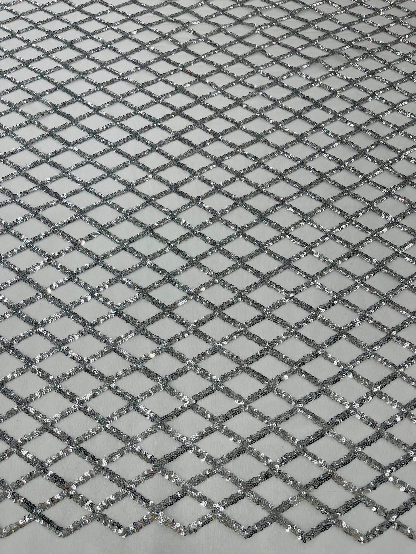 Luxury Diamond Design Mini Glitz Sequins On A Mesh 54” Wide| New Creations Fabric & Foam Inc. - New Creations Fabric & Foam Inc