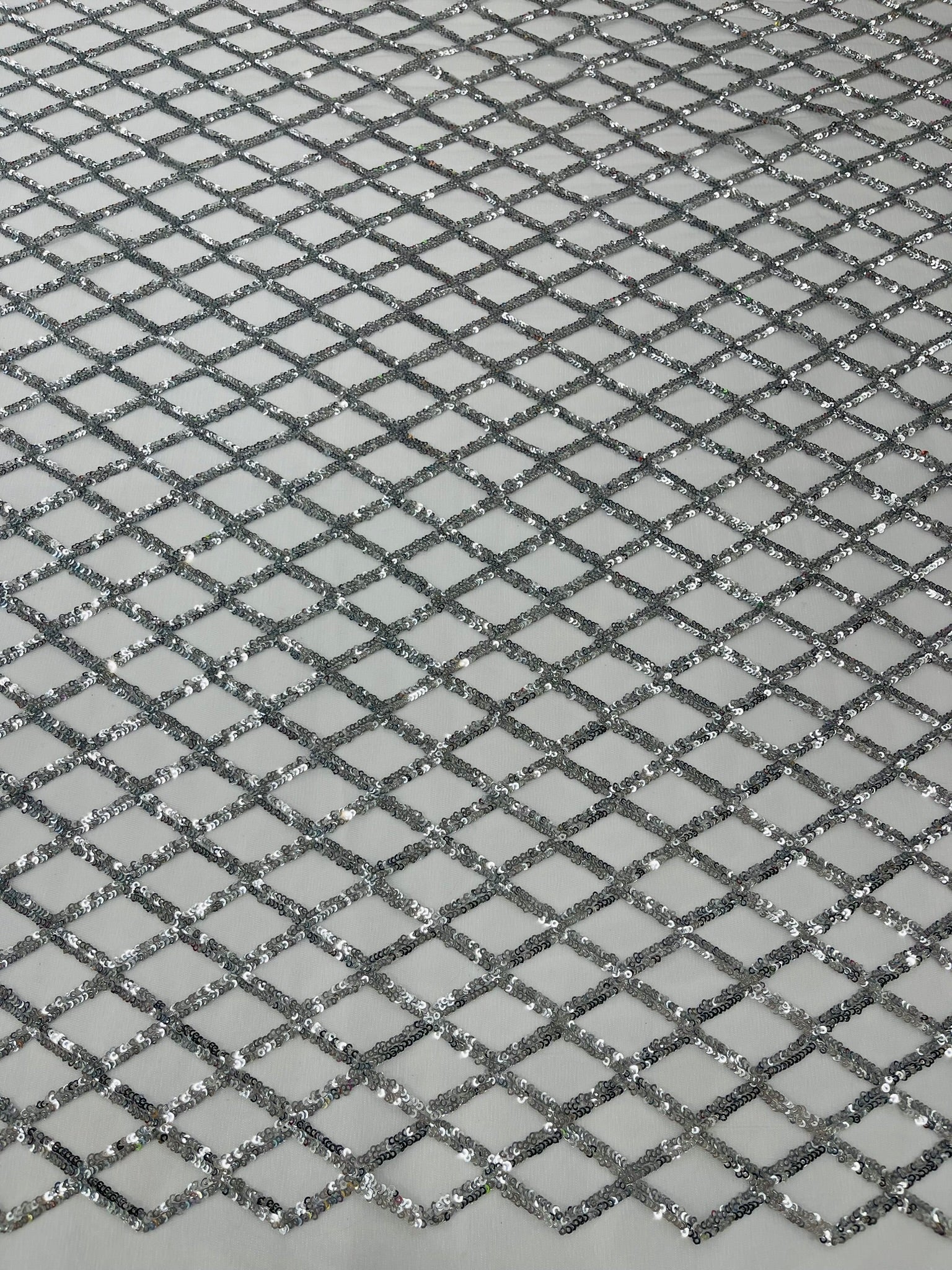 Luxury Diamond Design Mini Glitz Sequins On A Mesh 54” Wide| New Creations Fabric & Foam Inc. - New Creations Fabric & Foam Inc