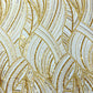 Luxury Feather Damask Beaded Lace Fabric| Prom| Wedding| By The Yard. - New Creations Fabric & Foam Inc
