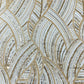 Luxury Feather Damask Beaded Lace Fabric| Prom| Wedding| By The Yard. - New Creations Fabric & Foam Inc