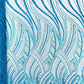 Luxury Feather Damask Beaded Lace Fabric| Prom| Wedding| By The Yard. - New Creations Fabric & Foam Inc