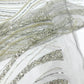 Luxury Feather Damask Beaded Lace Fabric| Prom| Wedding| By The Yard. - New Creations Fabric & Foam Inc