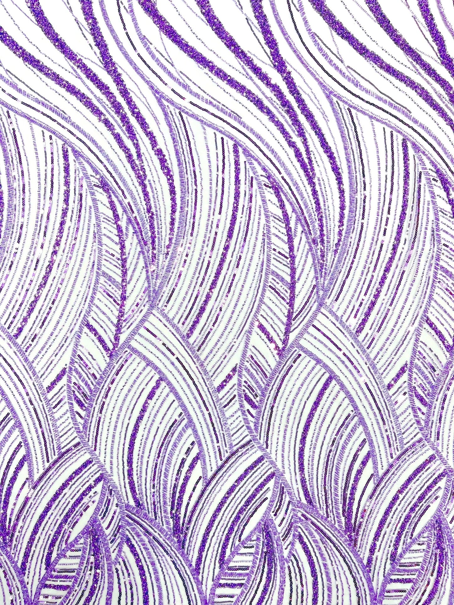 Luxury Feather Damask Beaded Lace Fabric| Prom| Wedding| By The Yard. - New Creations Fabric & Foam Inc