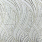 Luxury Feather Damask Beaded Lace Fabric| Prom| Wedding| By The Yard. - New Creations Fabric & Foam Inc