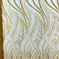 Luxury Feather Damask Beaded Lace Fabric| Prom| Wedding| By The Yard. - New Creations Fabric & Foam Inc