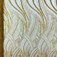 Luxury Feather Damask Beaded Lace Fabric| Prom| Wedding| By The Yard. - New Creations Fabric & Foam Inc