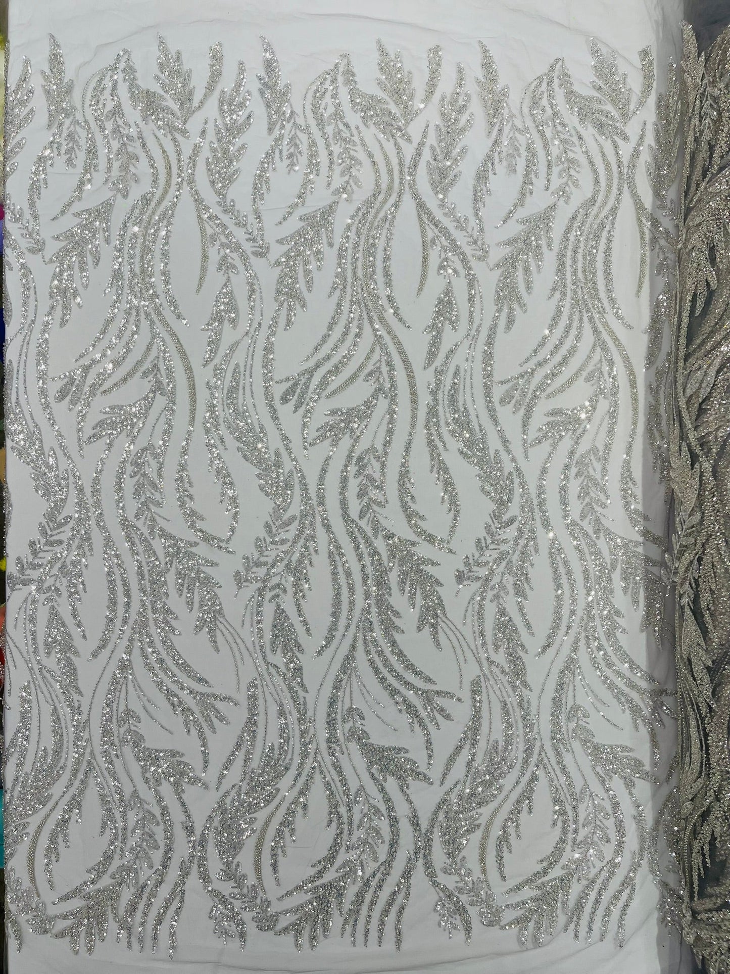 Luxury Festival Beaded Vine Lace Fabric| New Creations Fabric & Foam Inc. - New Creations Fabric & Foam Inc