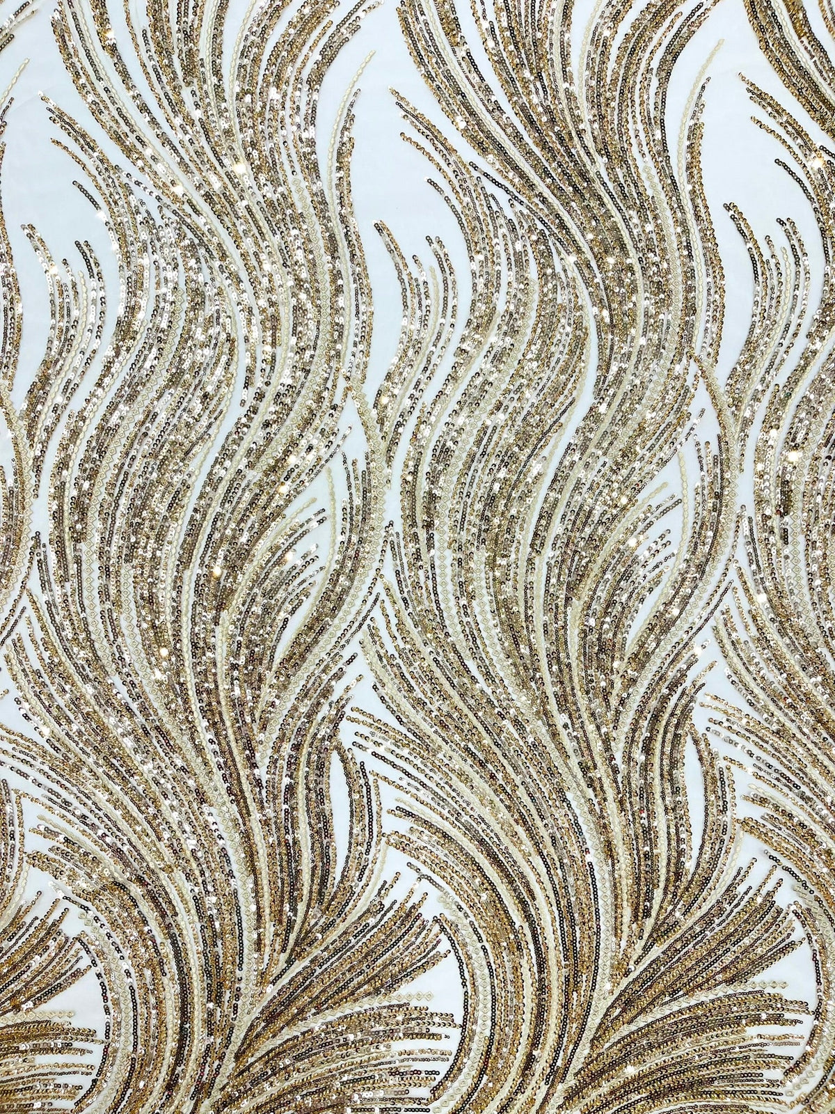 Luxury Flame Beaded Lace Fabric| Prom| Wedding| By The Yard. - New Creations Fabric & Foam Inc