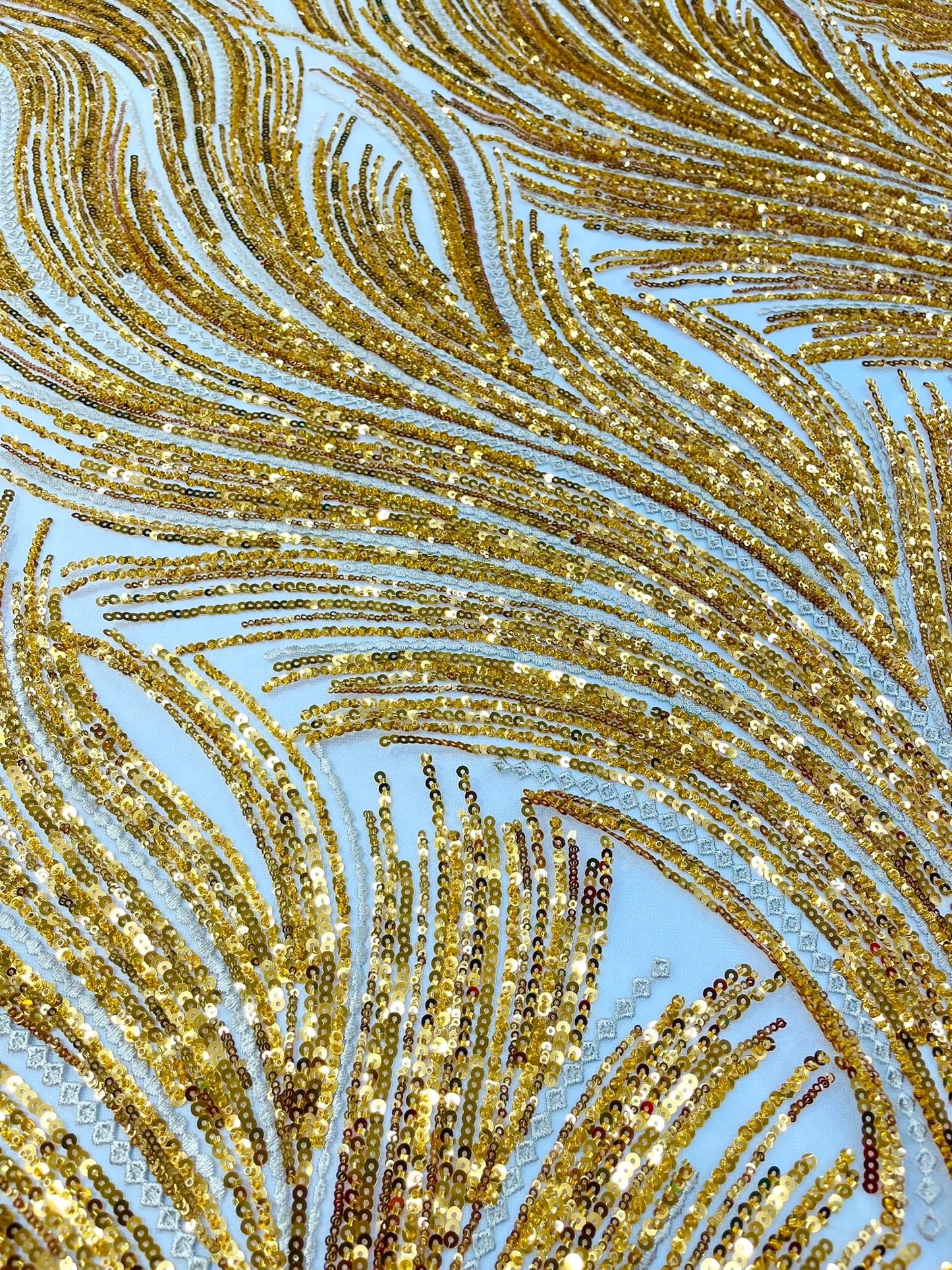 Luxury Flame Beaded Lace Fabric| Prom| Wedding| By The Yard. - New Creations Fabric & Foam Inc