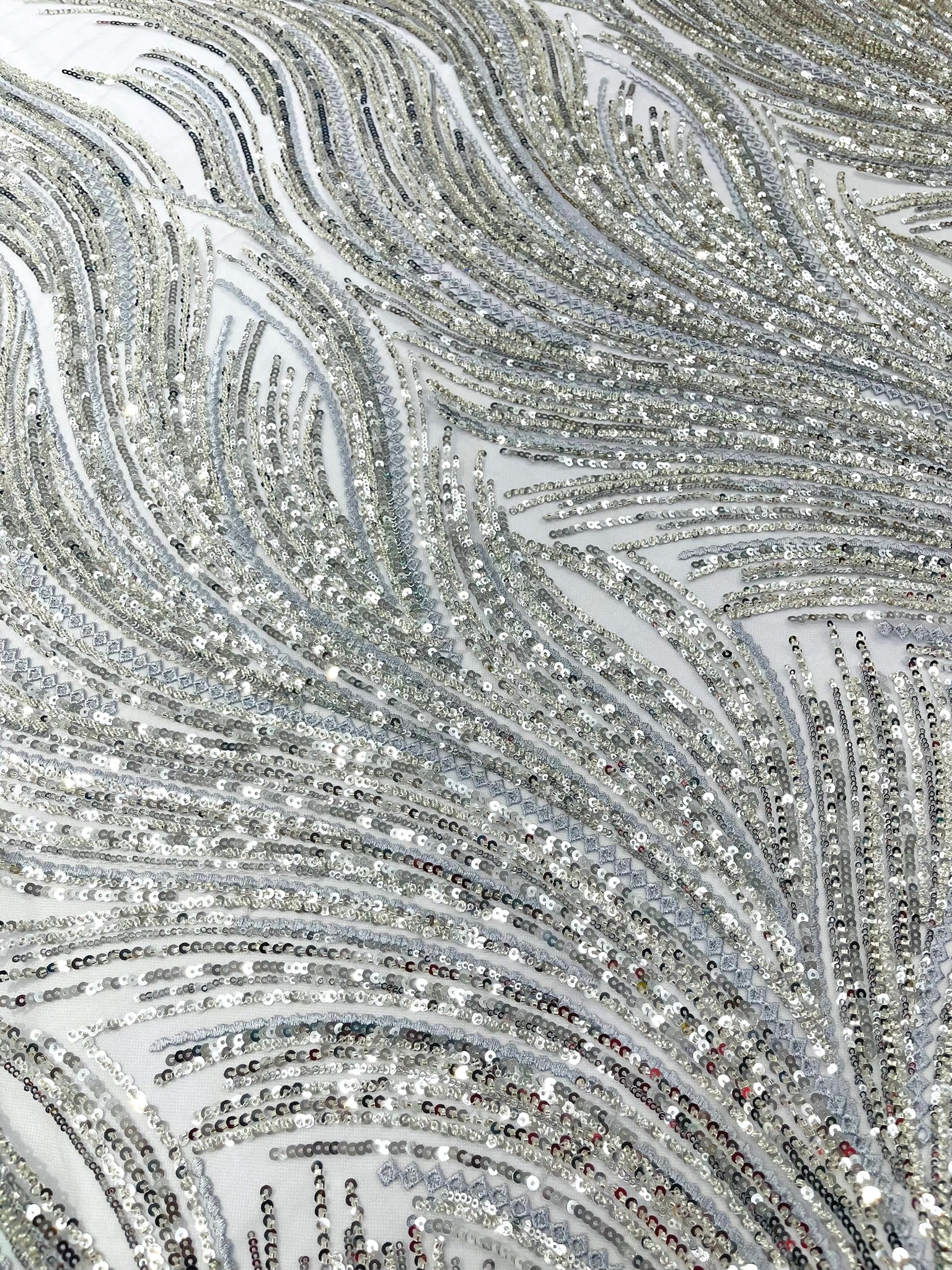 Luxury Flame Beaded Lace Fabric| Prom| Wedding| By The Yard. - New Creations Fabric & Foam Inc