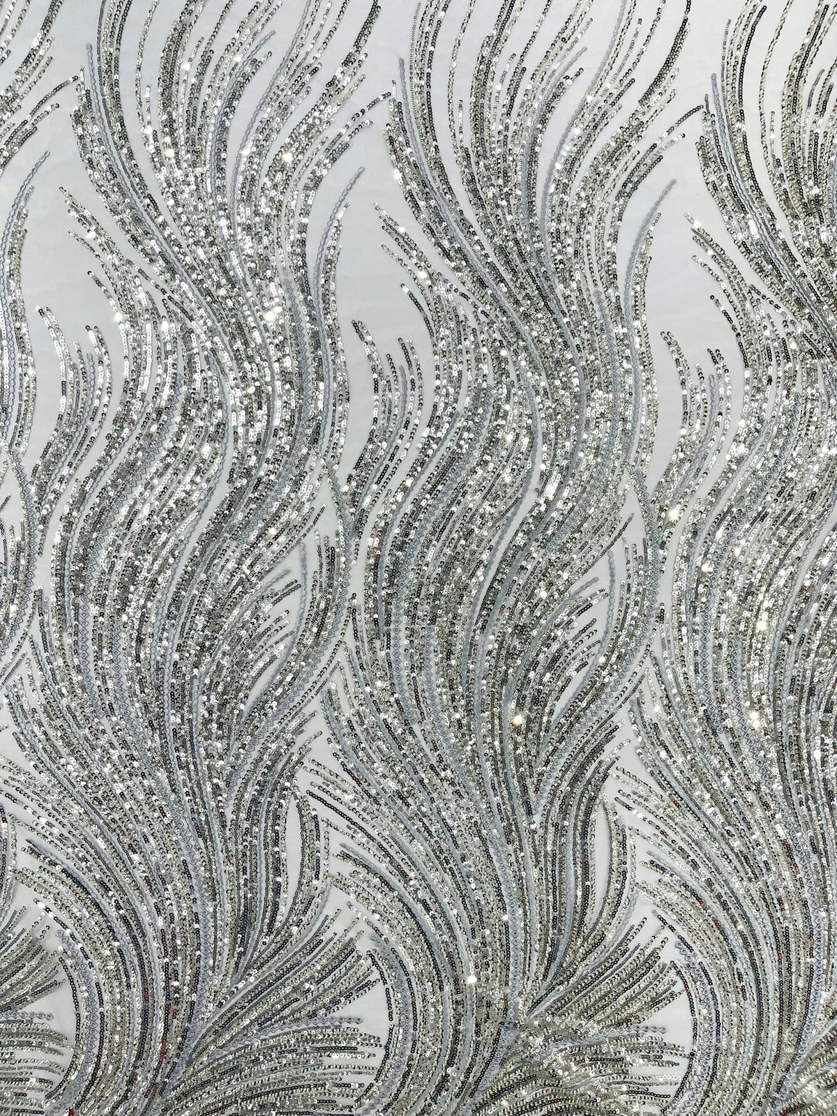 Luxury Flame Beaded Lace Fabric| Prom| Wedding| By The Yard. - New Creations Fabric & Foam Inc