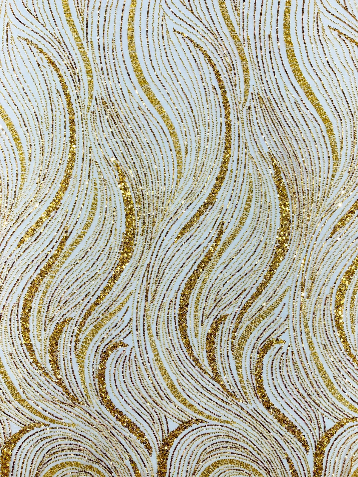 Luxury Wave Beaded Lace Fabric| Prom| Wedding| By The Yard. - New Creations Fabric & Foam Inc