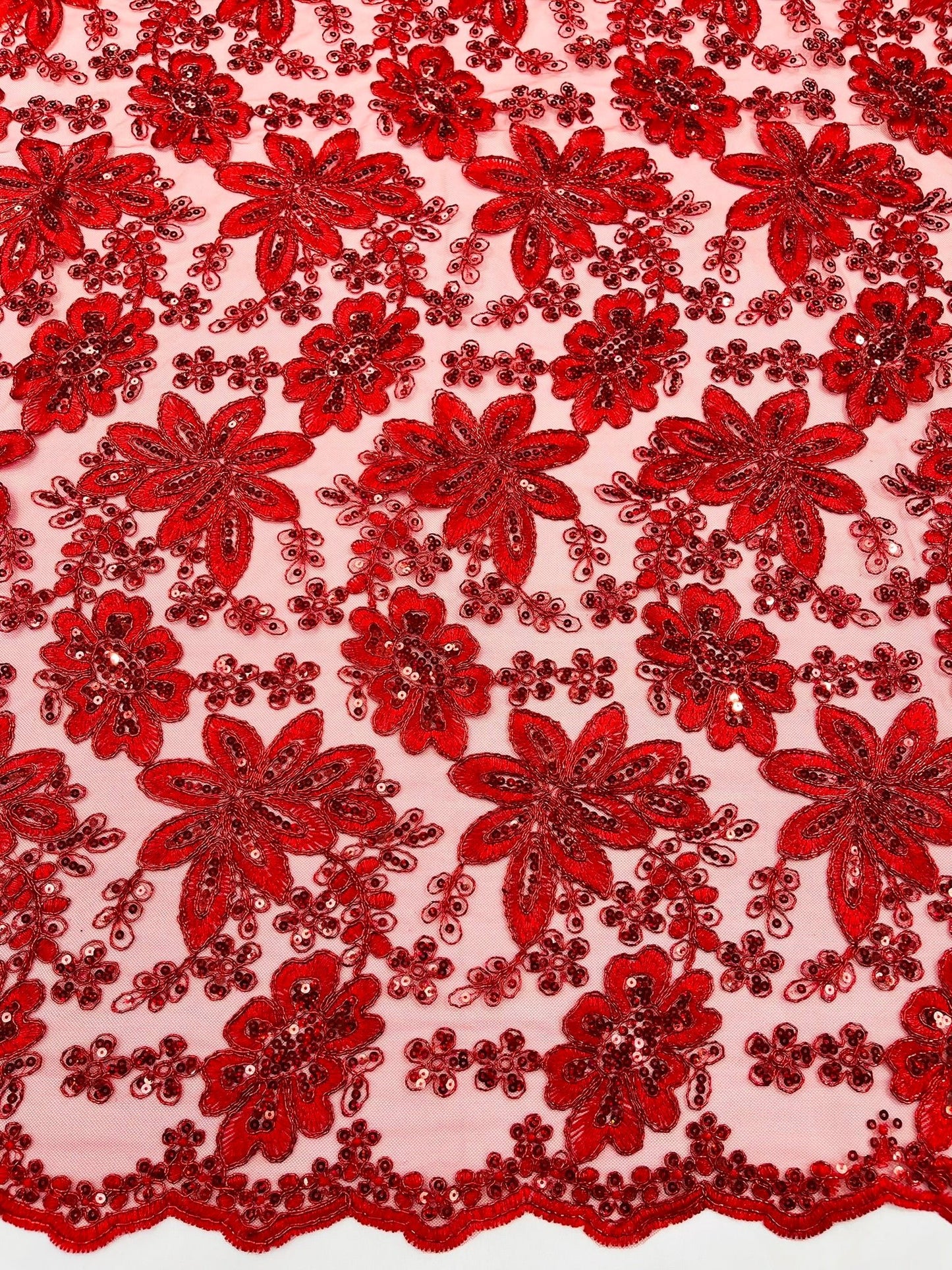 Metallic floral lace design embroidered 54" Wide | New Creations Fabric & Foam Inc. - New Creations Fabric & Foam Inc