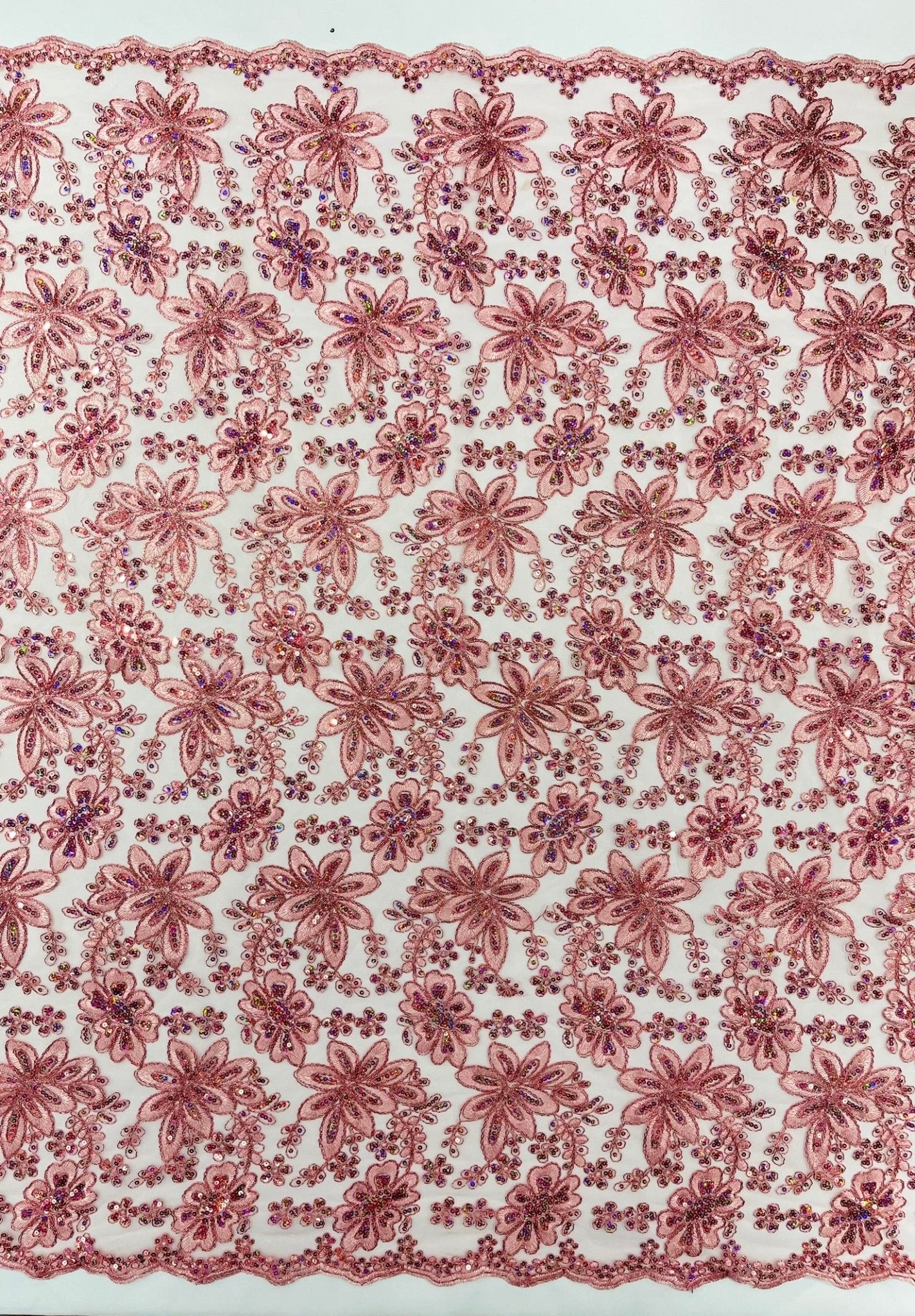 Metallic floral lace design embroidered 54" Wide | New Creations Fabric & Foam Inc. - New Creations Fabric & Foam Inc