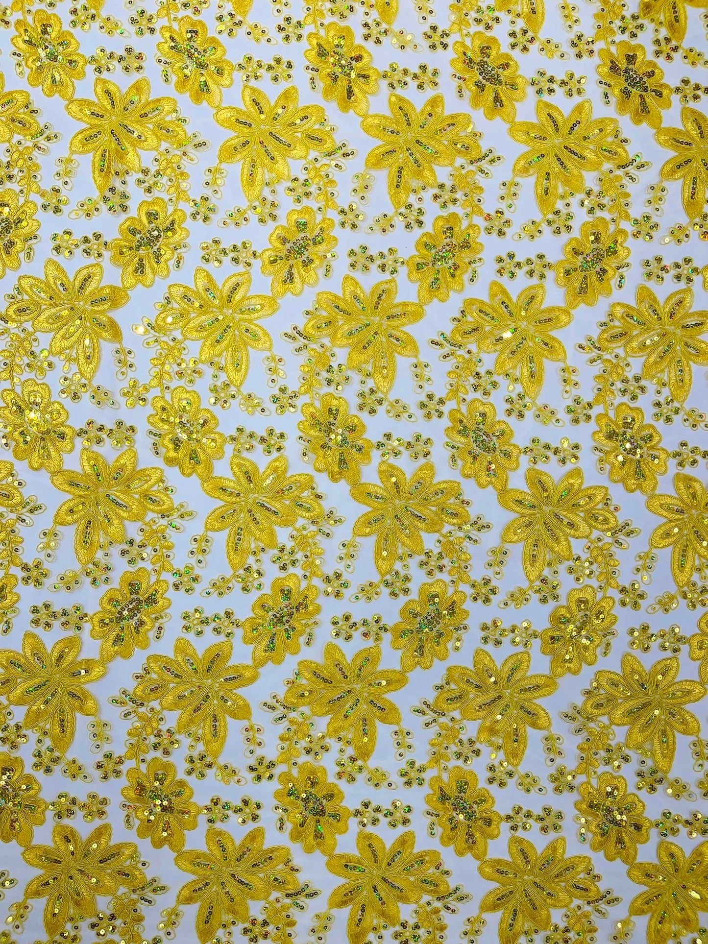 Metallic floral lace design embroidered 54" Wide | New Creations Fabric & Foam Inc. - New Creations Fabric & Foam Inc