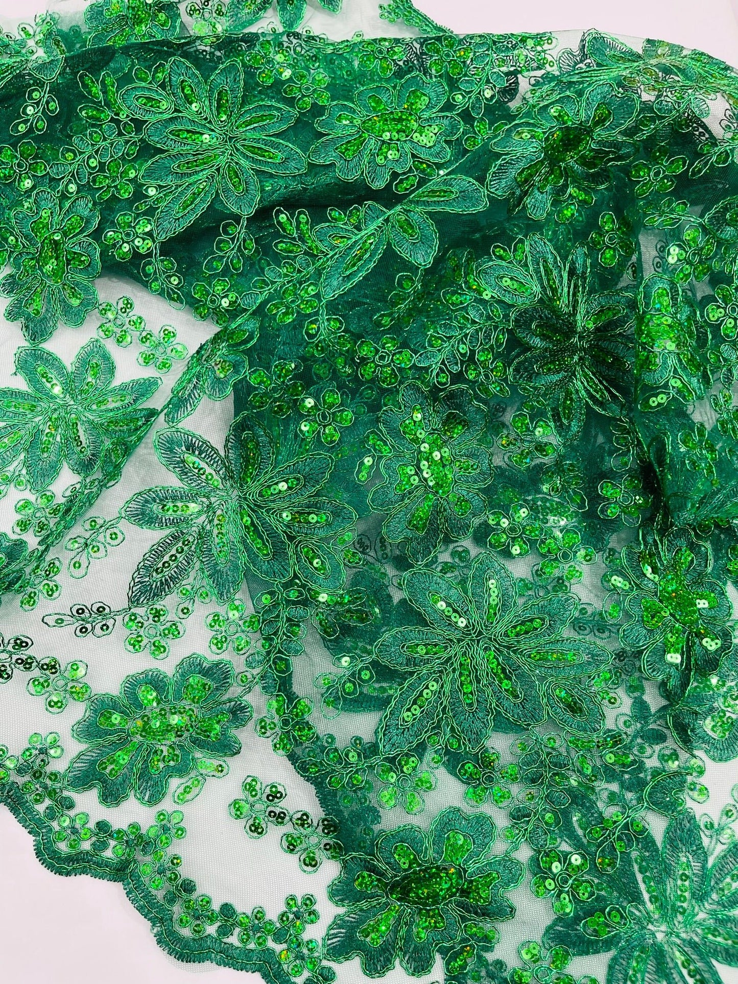 Metallic floral lace design embroidered 54" Wide | New Creations Fabric & Foam Inc. - New Creations Fabric & Foam Inc