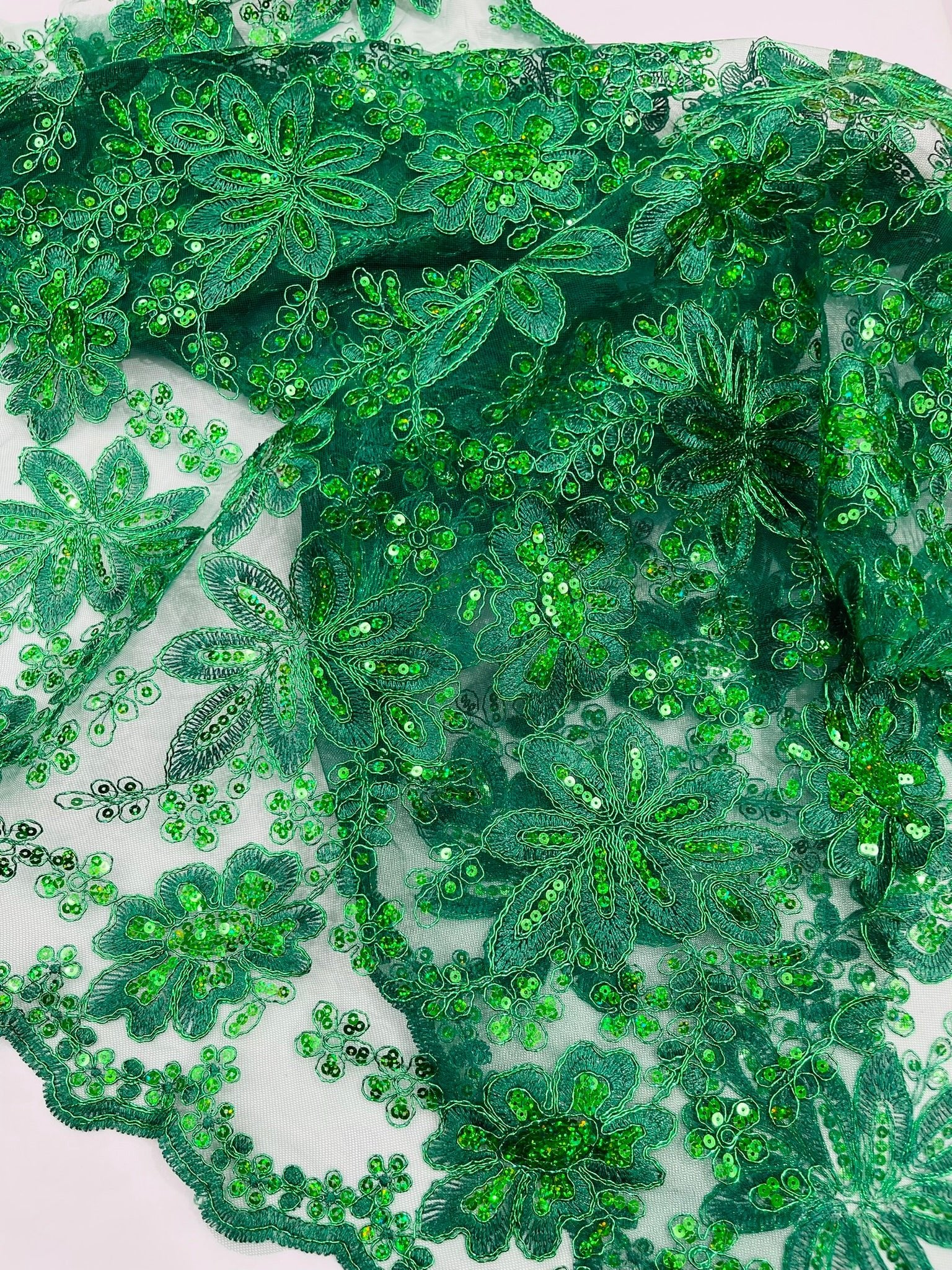 Metallic floral lace design embroidered 54" Wide | New Creations Fabric & Foam Inc. - New Creations Fabric & Foam Inc