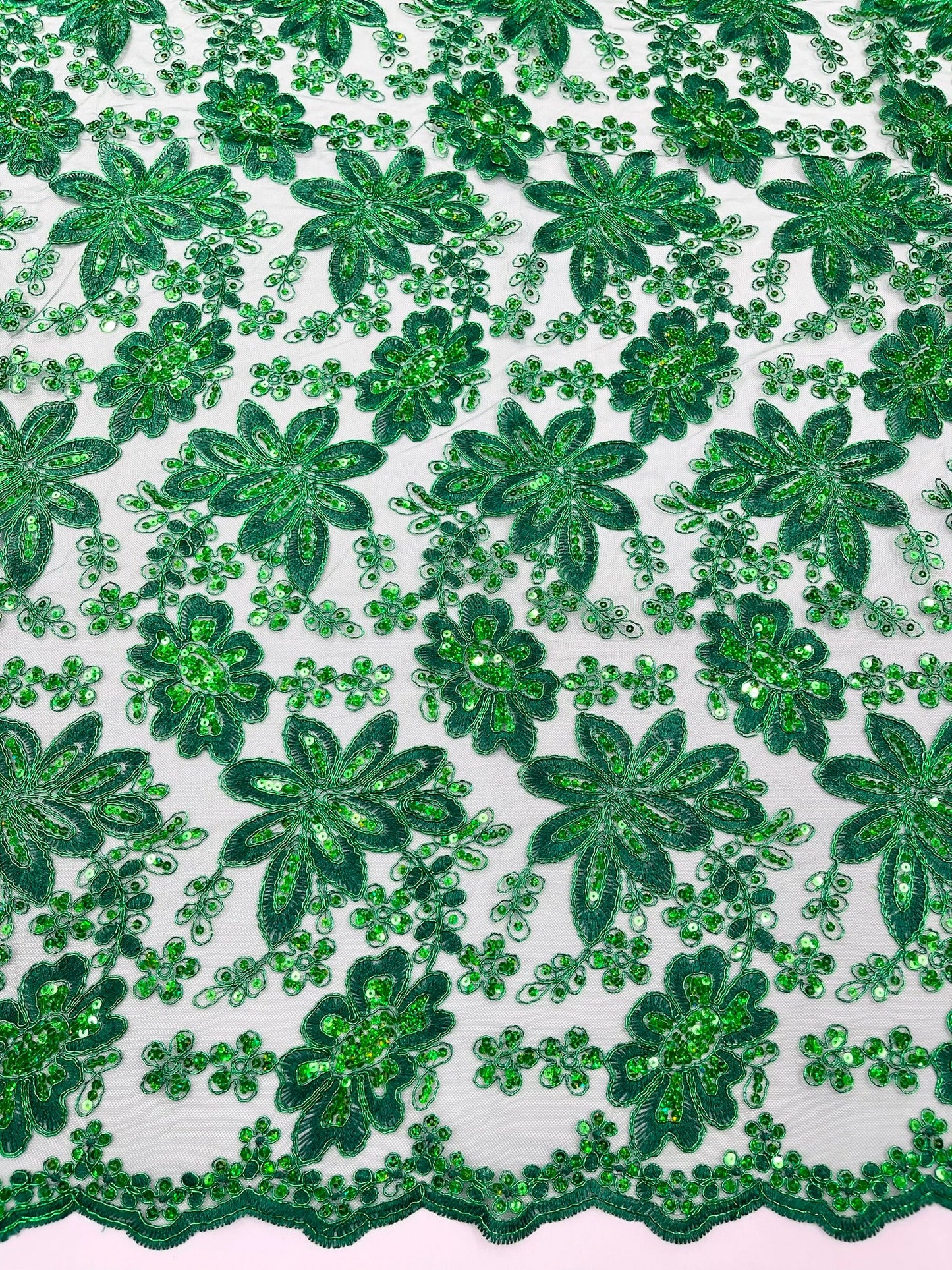 Metallic floral lace design embroidered 54" Wide | New Creations Fabric & Foam Inc. - New Creations Fabric & Foam Inc