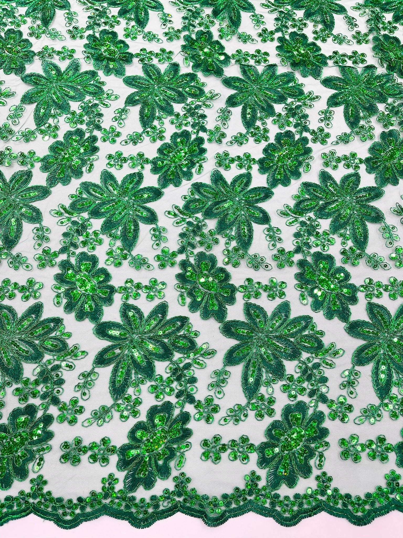 Metallic floral lace design embroidered 54" Wide | New Creations Fabric & Foam Inc. - New Creations Fabric & Foam Inc