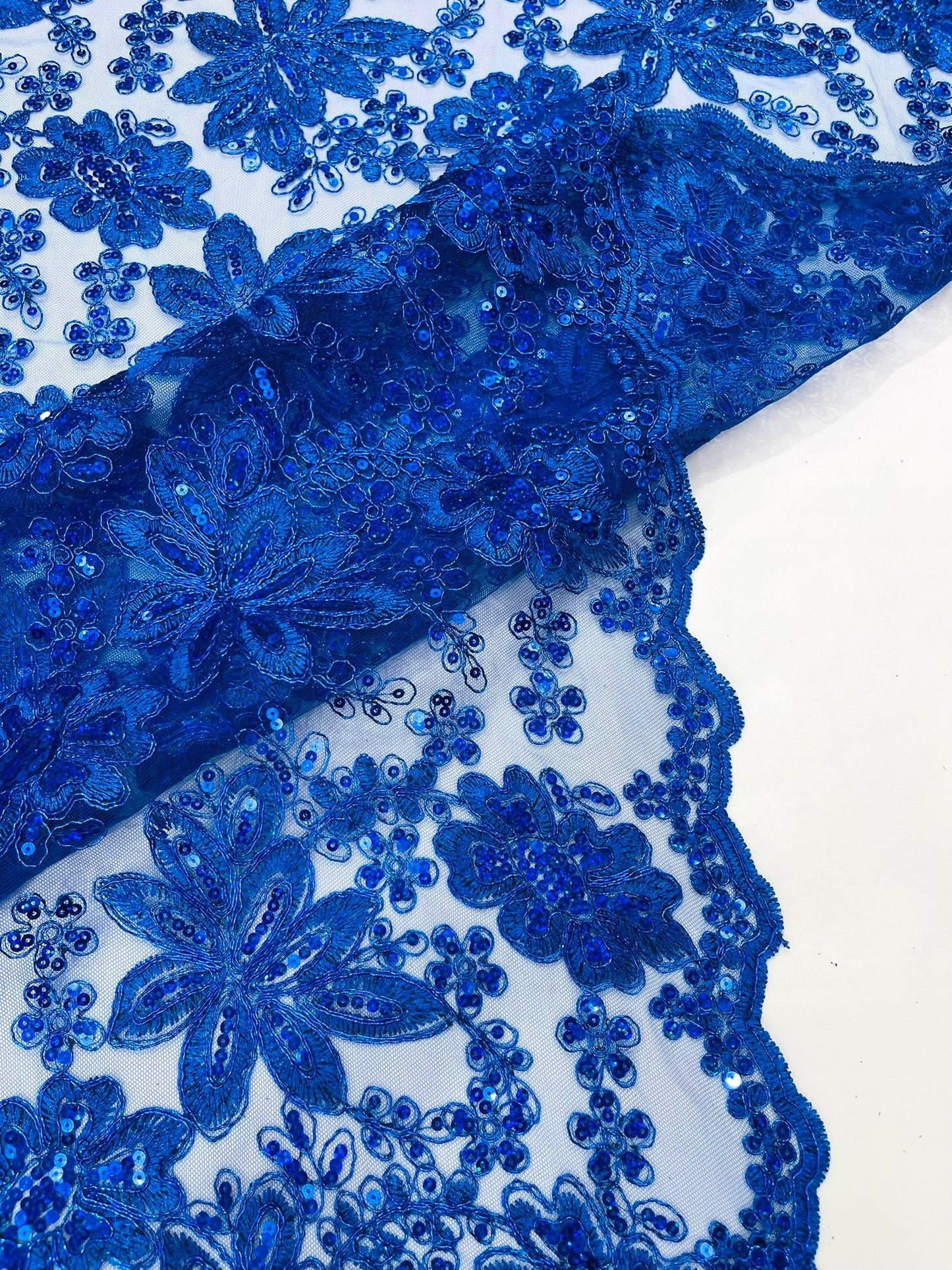 Metallic floral lace design embroidered 54" Wide | New Creations Fabric & Foam Inc. - New Creations Fabric & Foam Inc