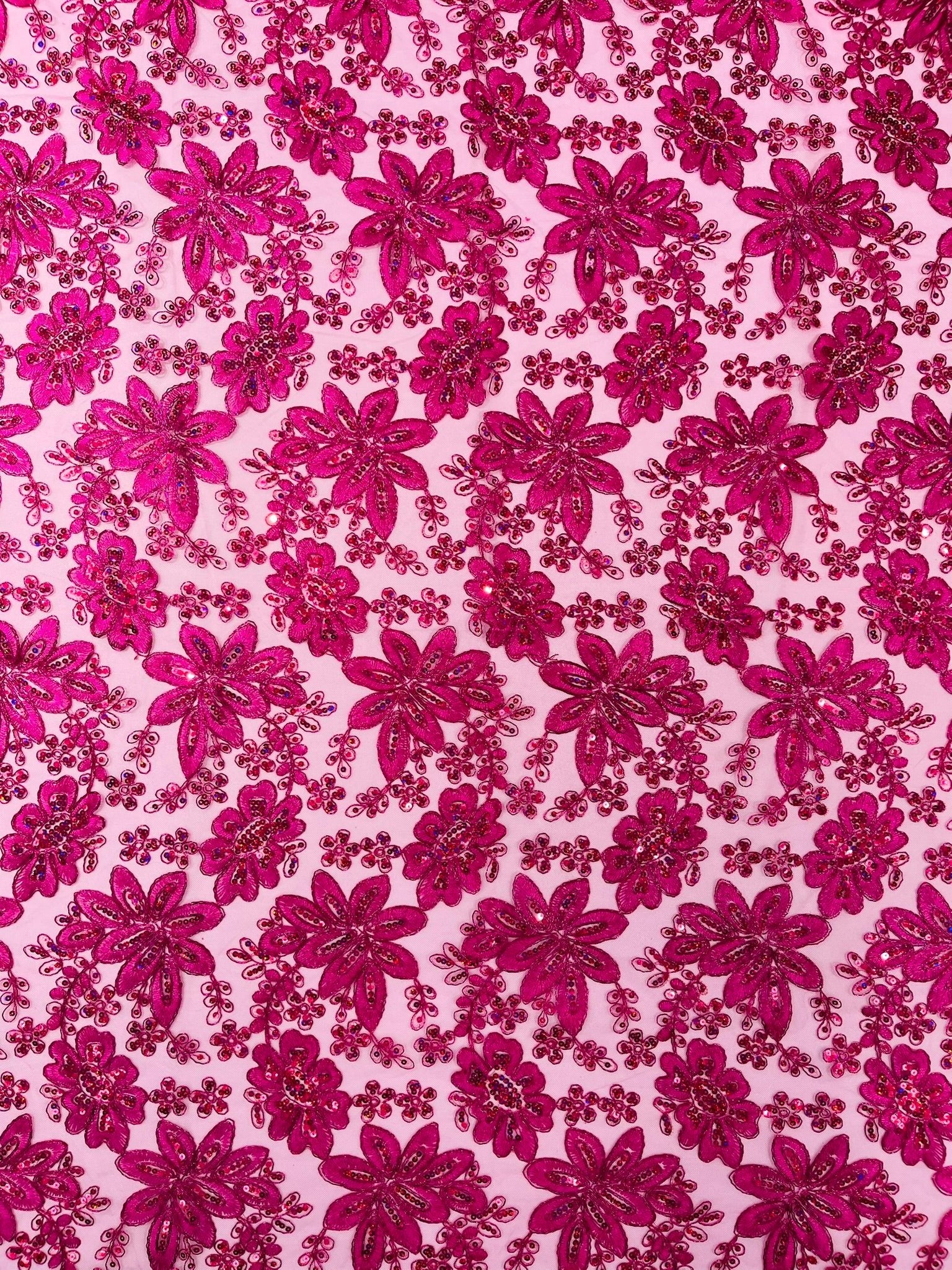 Metallic floral lace design embroidered 54" Wide | New Creations Fabric & Foam Inc. - New Creations Fabric & Foam Inc