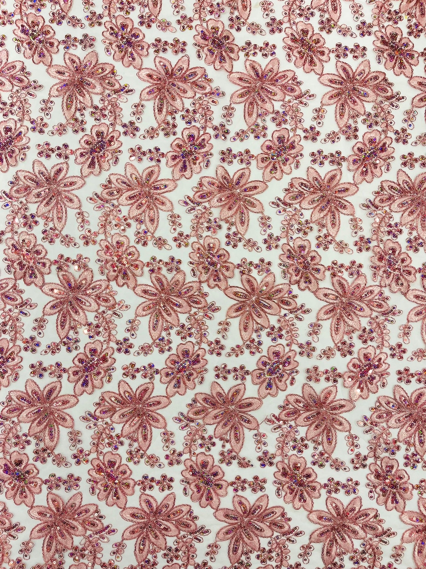 Metallic floral lace design embroidered 54" Wide | New Creations Fabric & Foam Inc. - New Creations Fabric & Foam Inc