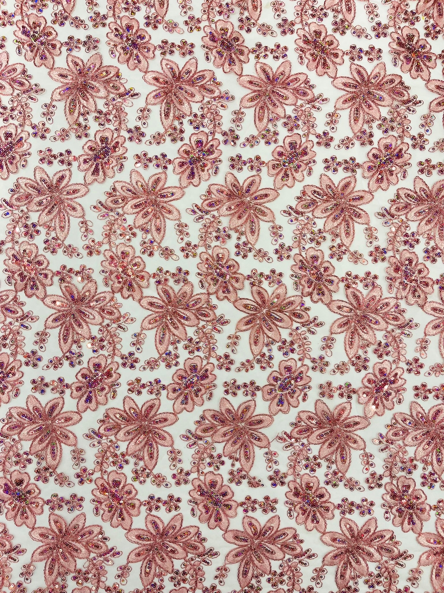 Metallic floral lace design embroidered 54" Wide | New Creations Fabric & Foam Inc. - New Creations Fabric & Foam Inc