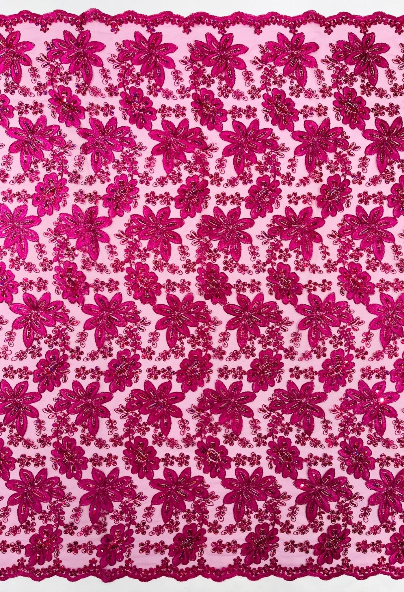Metallic floral lace design embroidered 54" Wide | New Creations Fabric & Foam Inc. - New Creations Fabric & Foam Inc