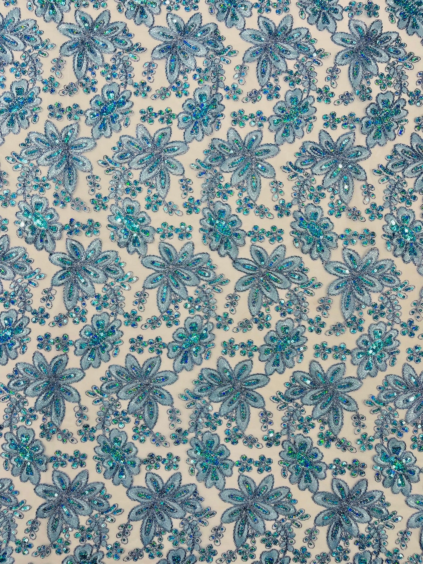 Metallic floral lace design embroidered 54" Wide | New Creations Fabric & Foam Inc. - New Creations Fabric & Foam Inc