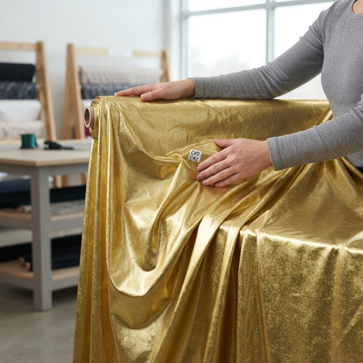 Metallic Foil Lame Spandex 54" Wide| New Creations Fabric & Foam Inc. - New Creations Fabric & Foam Inc