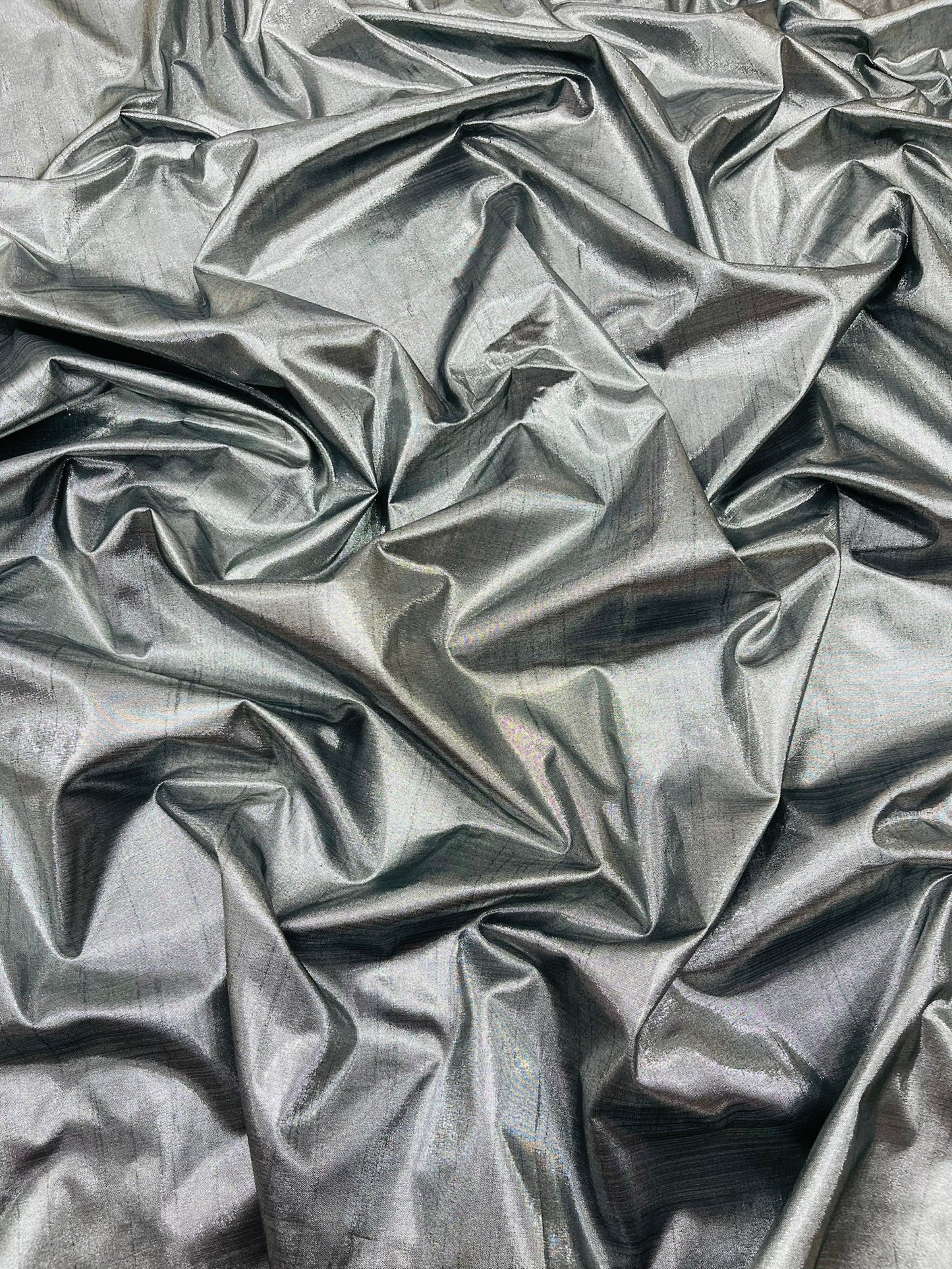 Metallic Polyester Dupioni Faux Silk Fabric | 55" Wide Wedding, Home Decor. - New Creations Fabric & Foam Inc