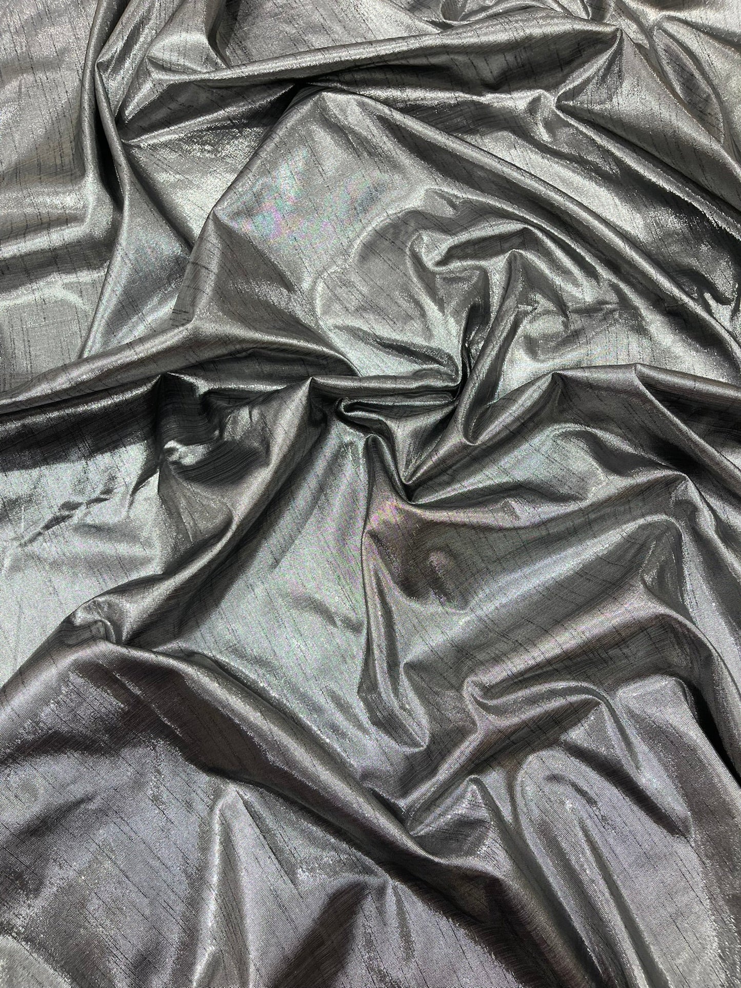 Metallic Polyester Dupioni Faux Silk Fabric | 55" Wide Wedding, Home Decor. - New Creations Fabric & Foam Inc