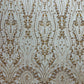 Modern Luxury Beaded Fabric Embroidered on a Mesh Lace 54” Wide| New Creations Fabric & Foam Inc. - New Creations Fabric & Foam Inc