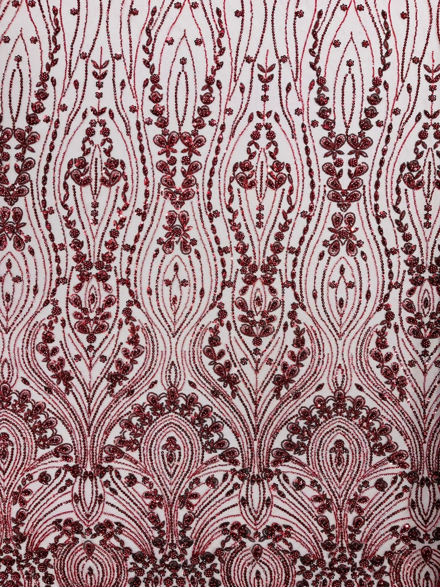 Modern Luxury Beaded Fabric Embroidered on a Mesh Lace 54” Wide| New Creations Fabric & Foam Inc. - New Creations Fabric & Foam Inc