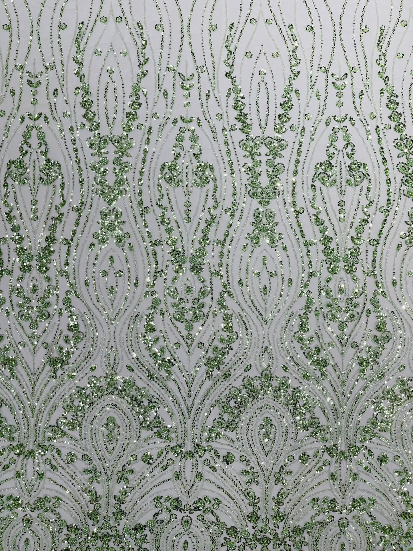 Modern Luxury Beaded Fabric Embroidered on a Mesh Lace 54” Wide| New Creations Fabric & Foam Inc. - New Creations Fabric & Foam Inc