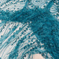 Modern Luxury Beaded Fabric Embroidered on a Mesh Lace 54” Wide| New Creations Fabric & Foam Inc. - New Creations Fabric & Foam Inc