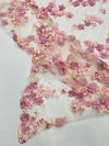 Multi Color 3d floral Daisy Design Embroider Lace 54" Wide| New Creations Fabric & Foam Inc. - New Creations Fabric & Foam Inc