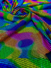 Multi Color Fabric with Retro Sequin Design, 4-Way Stretch Lurex for Costume Sewing - New Creations Fabric & Foam Inc