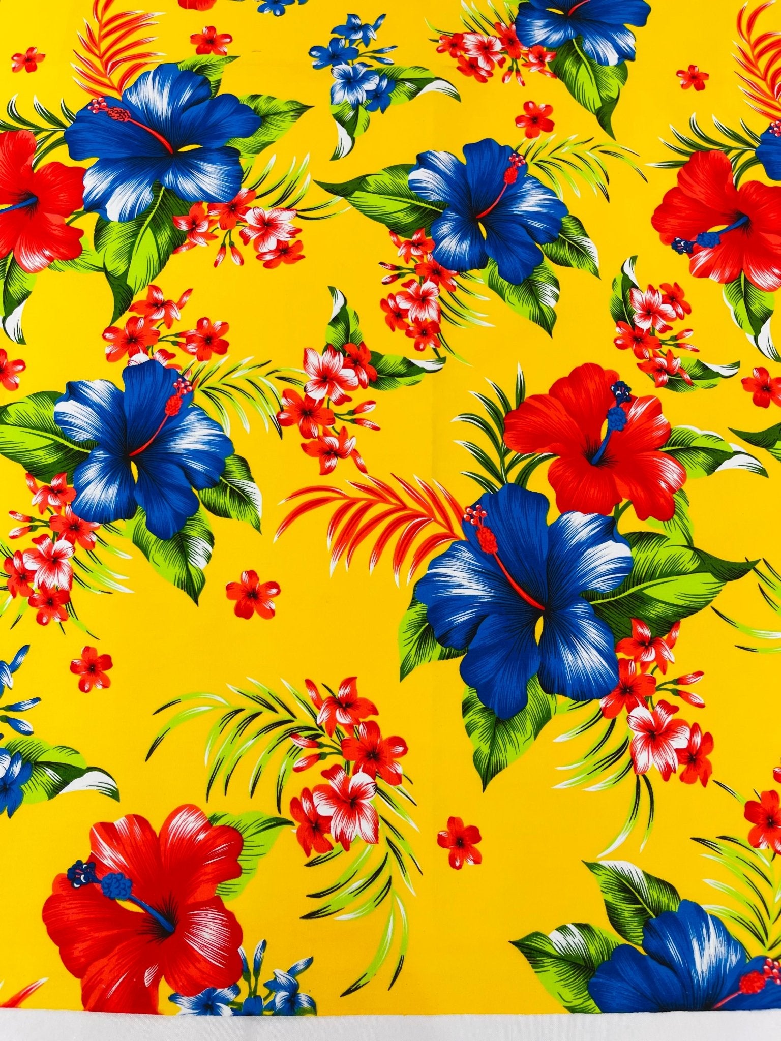 Multi Color Hawaiian Hibiscus Floral Fabric| New Creations Fabric & Foam Inc. - New Creations Fabric & Foam Inc