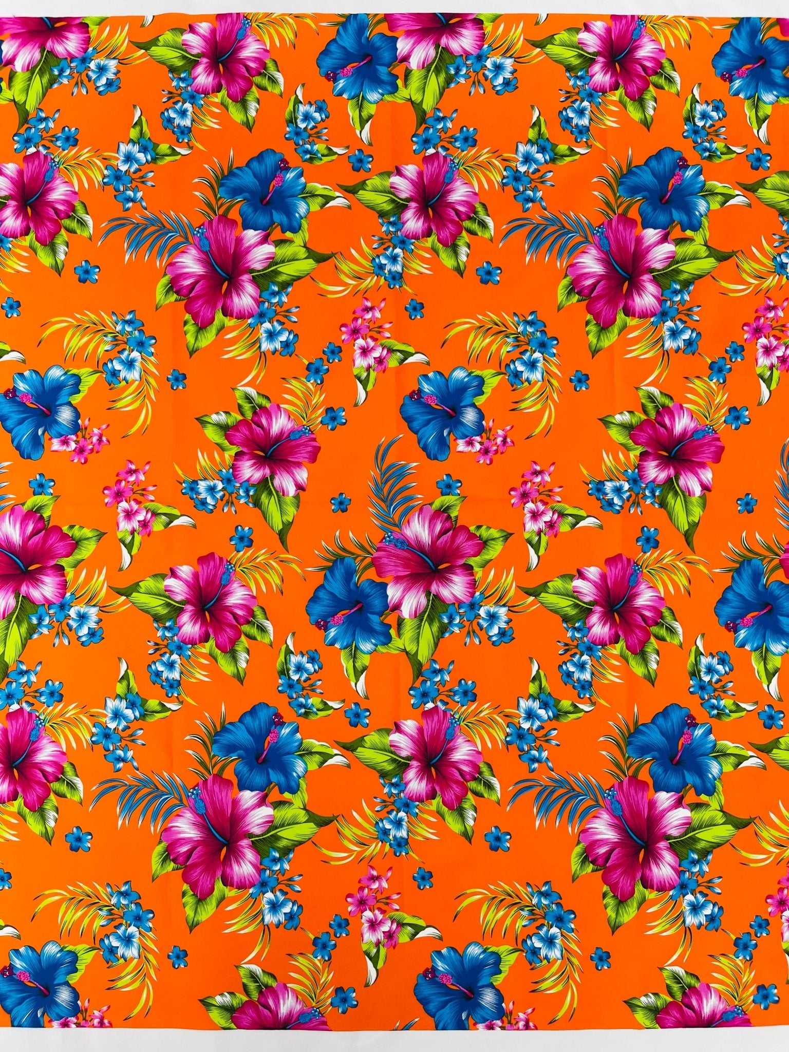 Multi Color Hawaiian Hibiscus Floral Fabric| New Creations Fabric & Foam Inc. - New Creations Fabric & Foam Inc