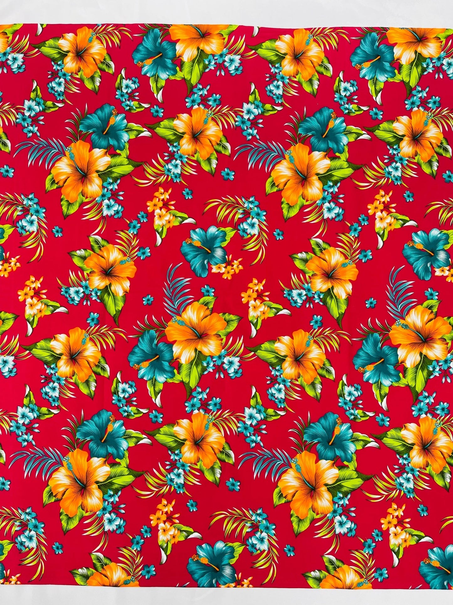 Multi Color Hawaiian Hibiscus Floral Fabric| New Creations Fabric & Foam Inc. - New Creations Fabric & Foam Inc