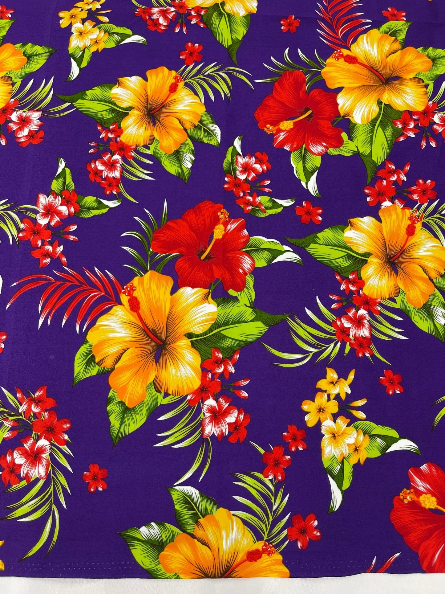 Multi Color Hawaiian Hibiscus Floral Fabric| New Creations Fabric & Foam Inc. - New Creations Fabric & Foam Inc